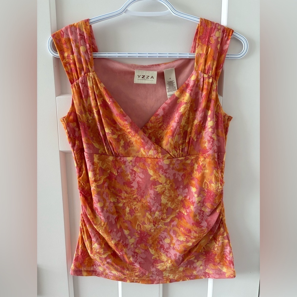 Yzza Floral Print Short Sleeve Blouse